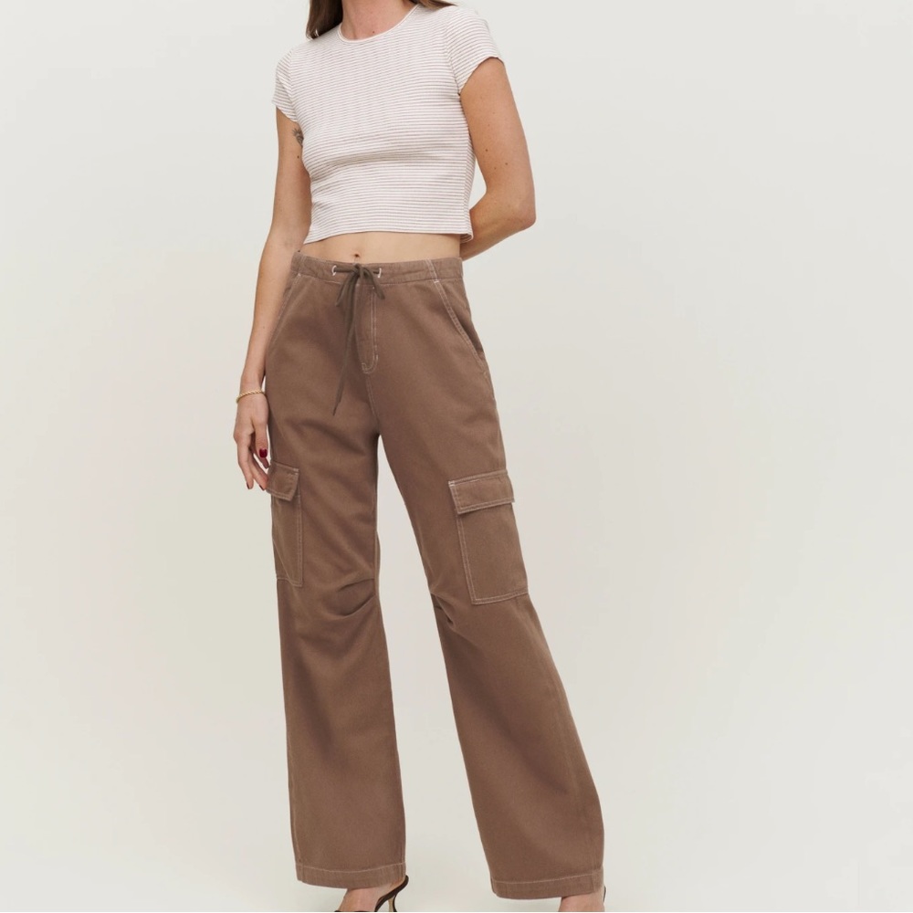 Reformation Cargo Acton Drawstring Pants